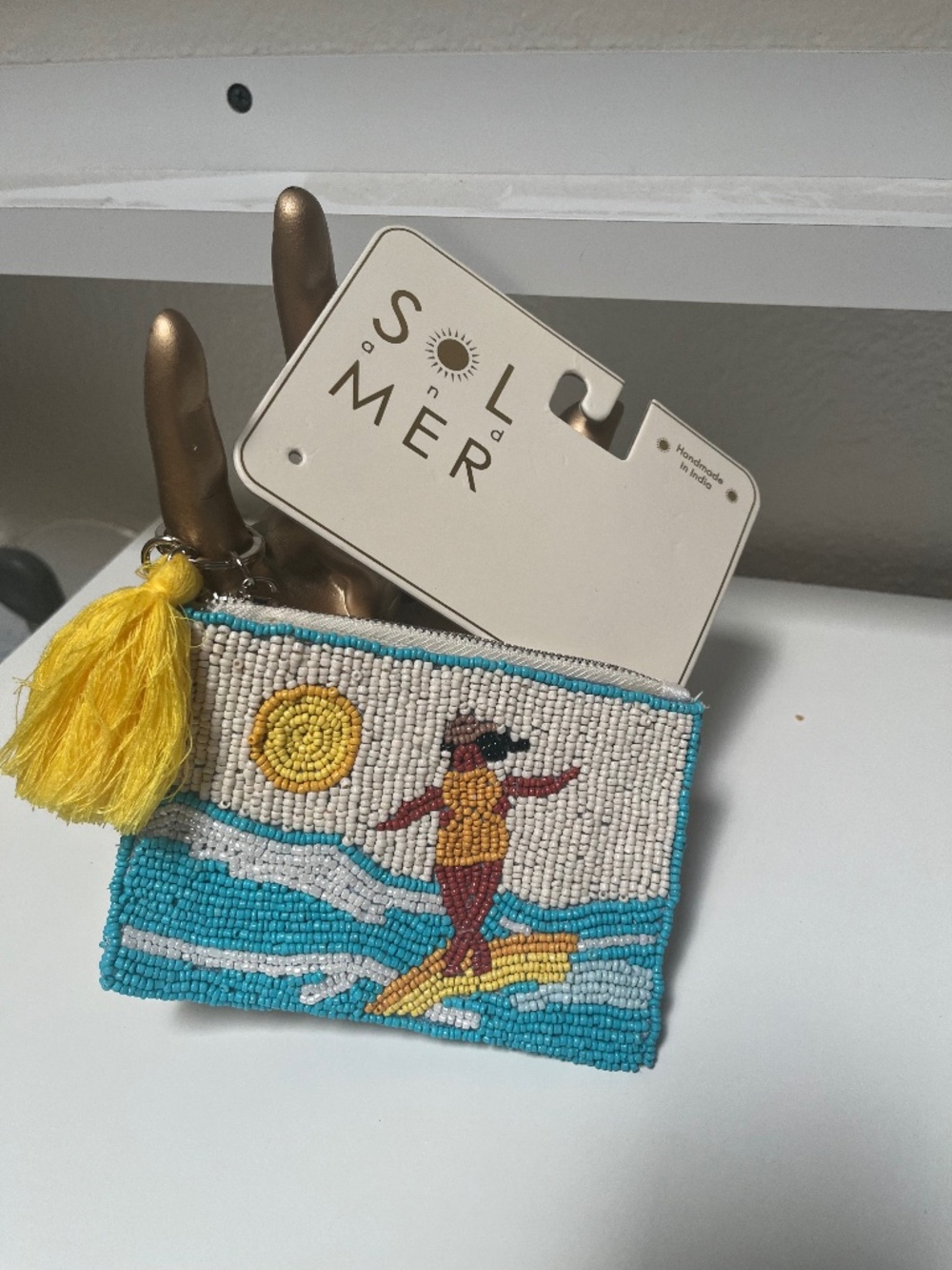 🌊☀️ Sol & Mer Swimmer Beaded Coin Purse – NWT